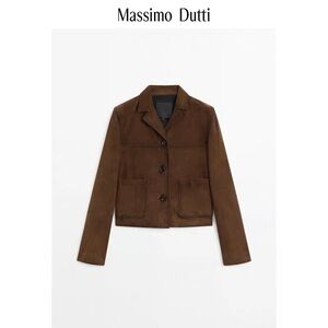 Massimo Dutti Brown Women's leather Jacket